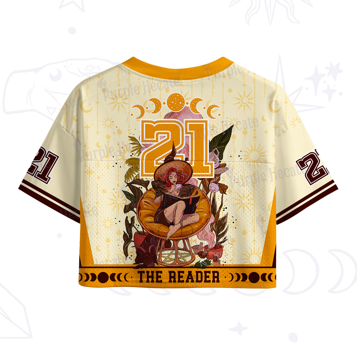 Purplehecate The Reader Moonlit Tales Crop Sports Jersey