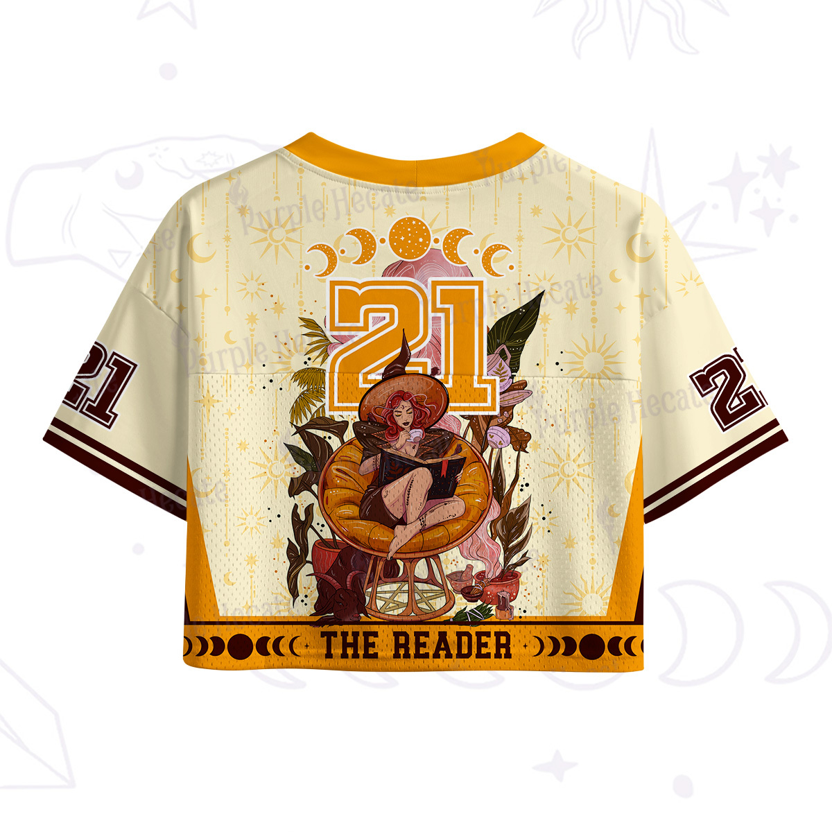 Purplehecate The Reader Moonlit Tales Crop Sports Jersey
