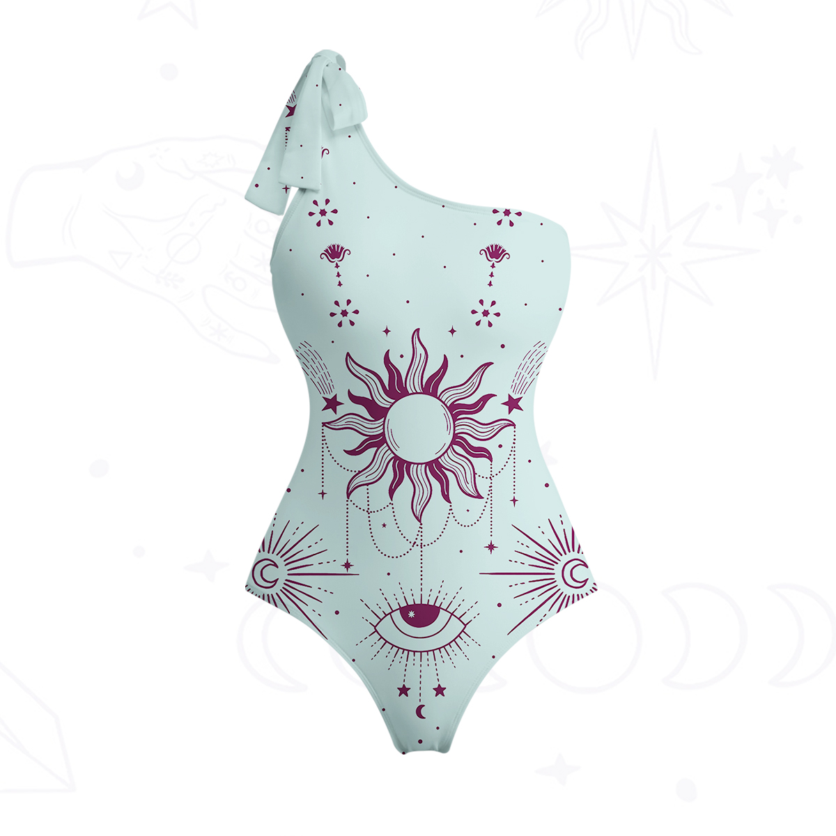 Purplehecate Solar Oracle One-Shoulder One-Piece Swimsuit