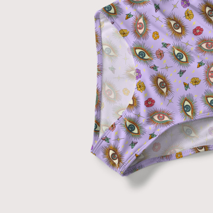 Purplehecate Evil Eye Pattern Slim-Strap Swimsuit