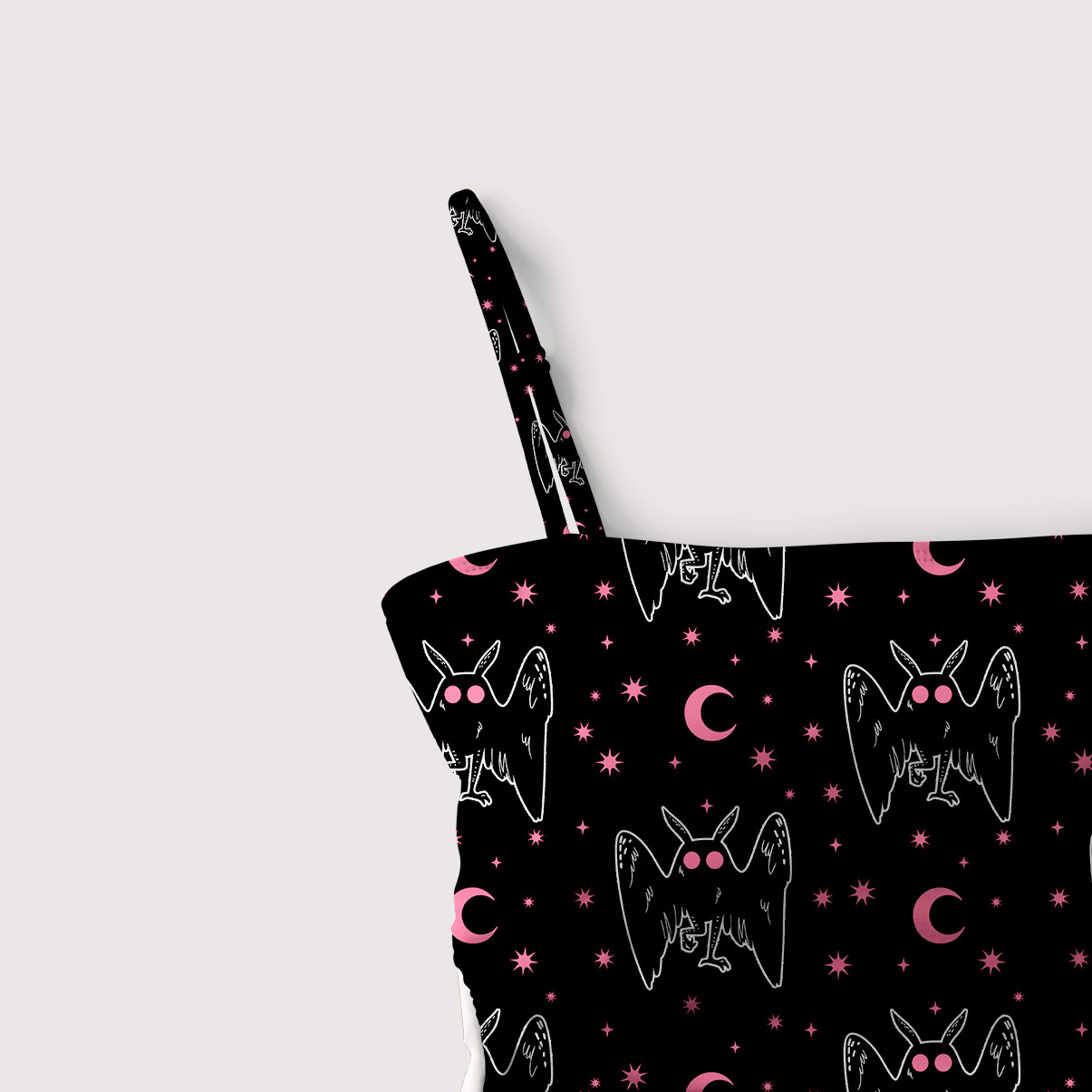 Purplehecate Witchy Mothman Night Slim-Strap Swimsuit