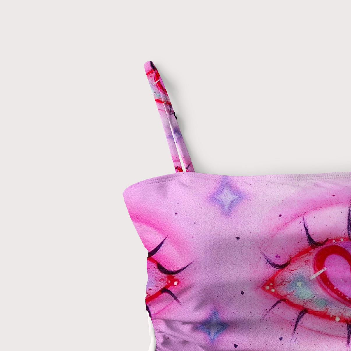 Purplehecate Mystic Love-Eye Slim-Strap Swimsuit