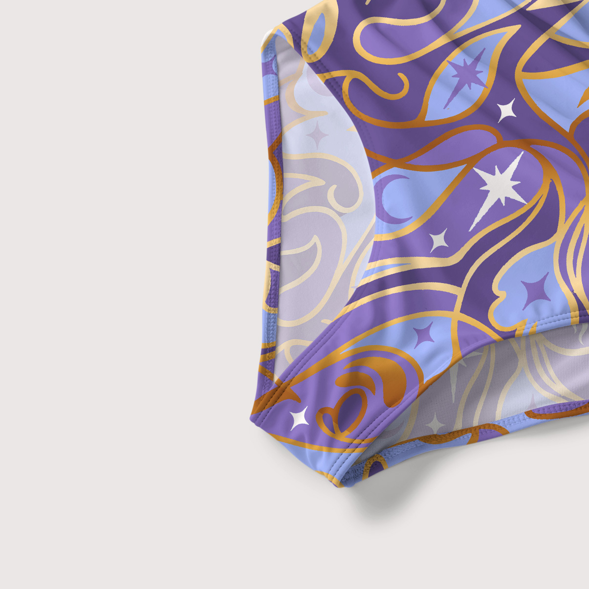 Purplehecate Divination Night Print Slim-Strap Swimsuit