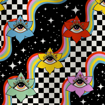 Purplehecate Enchanted Eye Blossom All Over Print T-Shirt