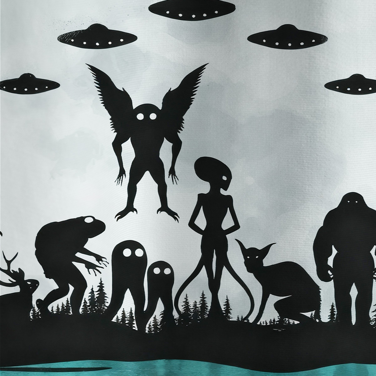 Purplehecate Alien Lake Monster Encounter All Over Print T-Shirt