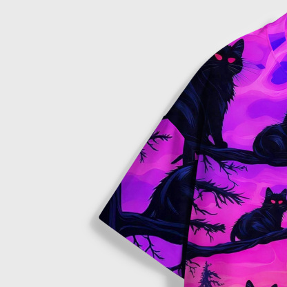 Purplehecate Twilight Forest Guardian Cat All Over Print T-Shirt