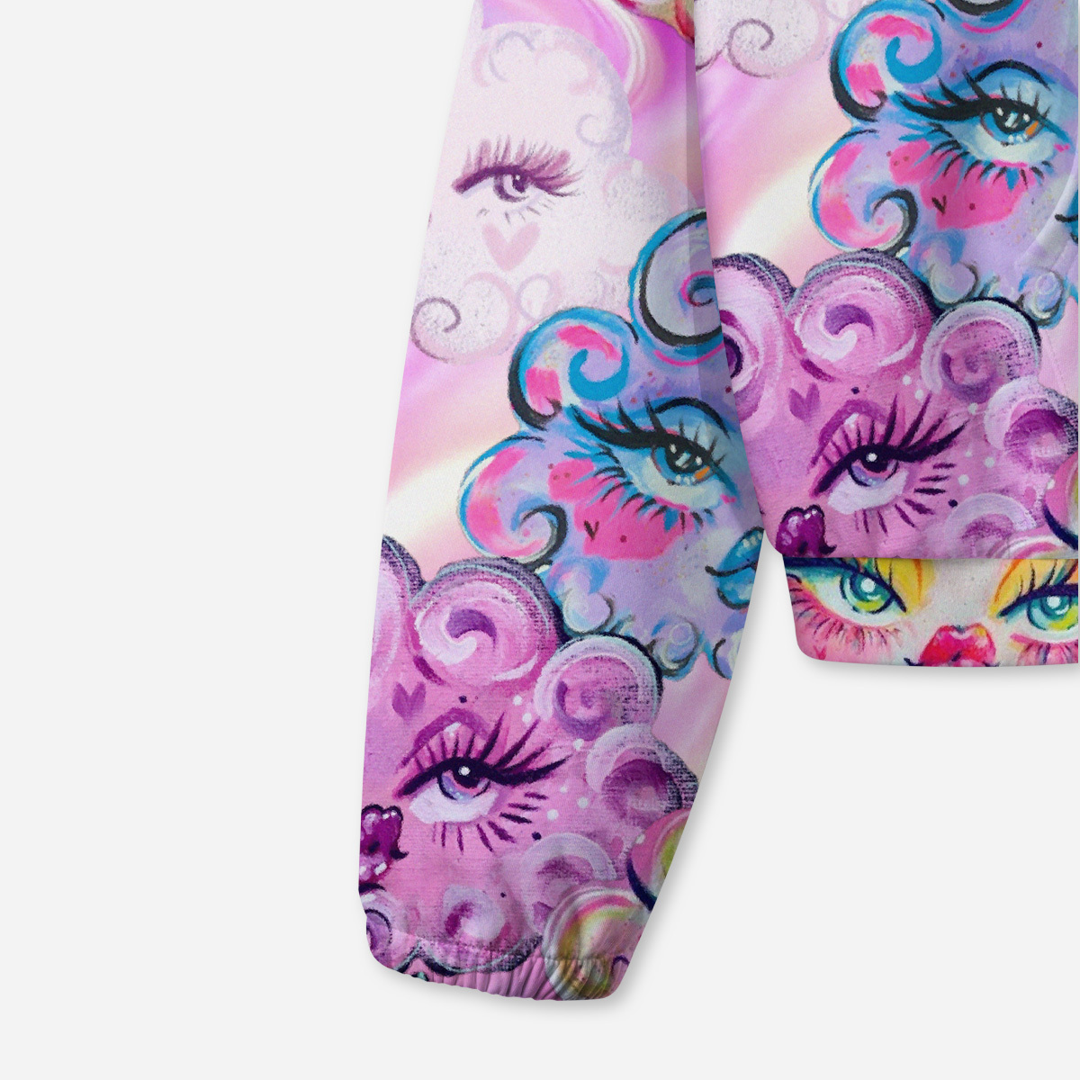 Purplehecate Dreamy Cloud Faces All-Over Print Hoodie