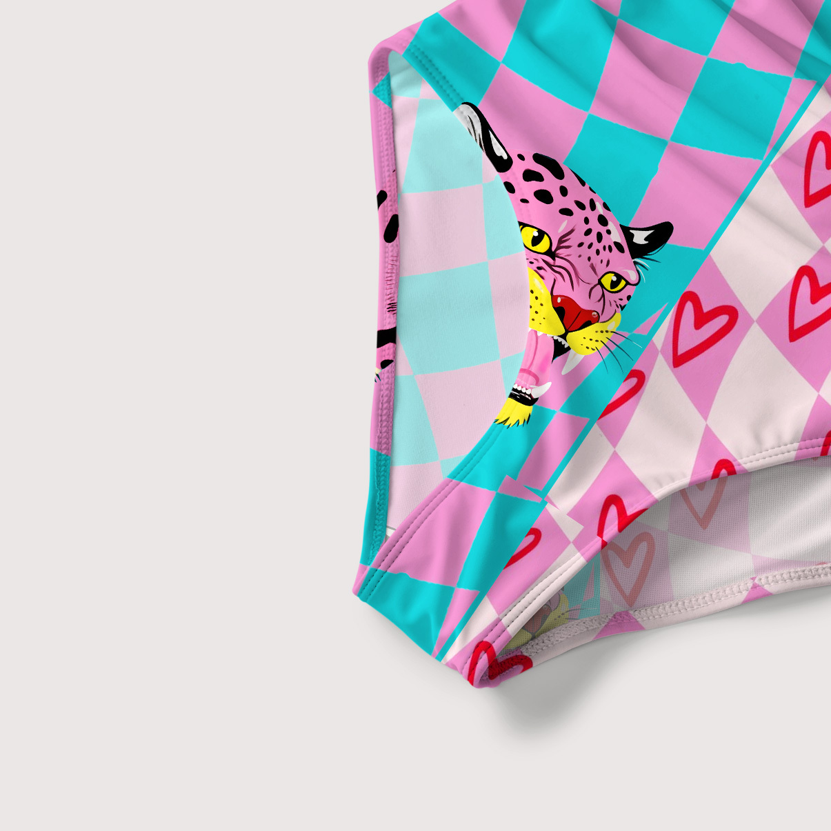 Purplehecate Savage Leopard Evil Eye Slim-Strap Swimsuit