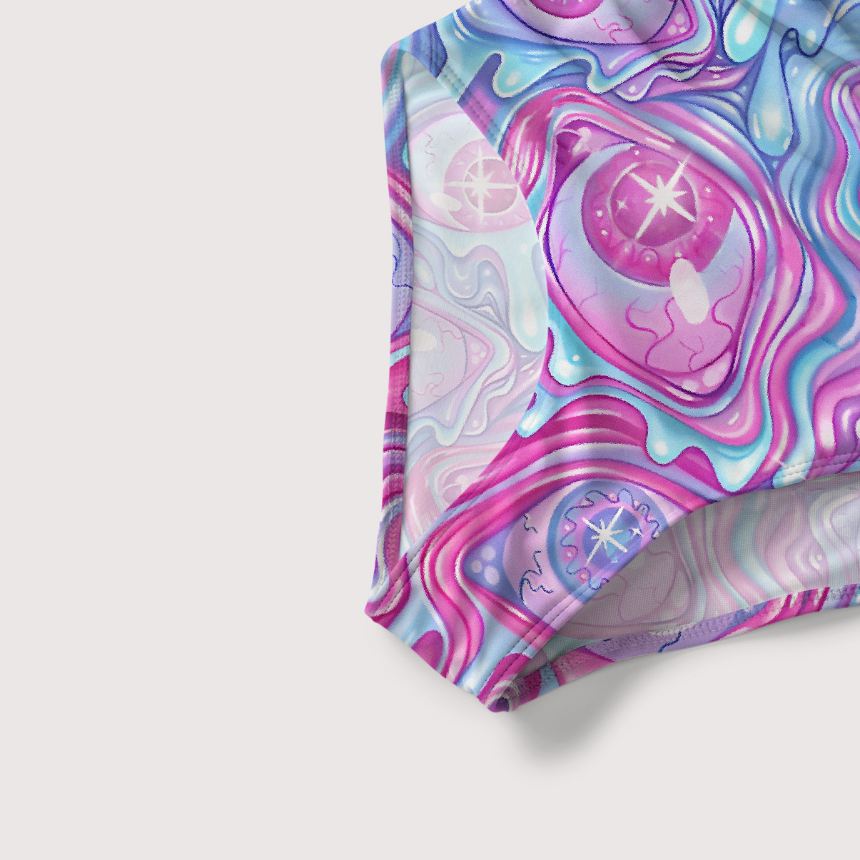 Purplehecate Pastel Flow Ocular Slim-Strap Swimsuit