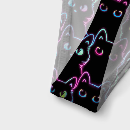 Purplehecate Neon Glow Stacked Cats Versa-Tie Two-Piece Swimsuit