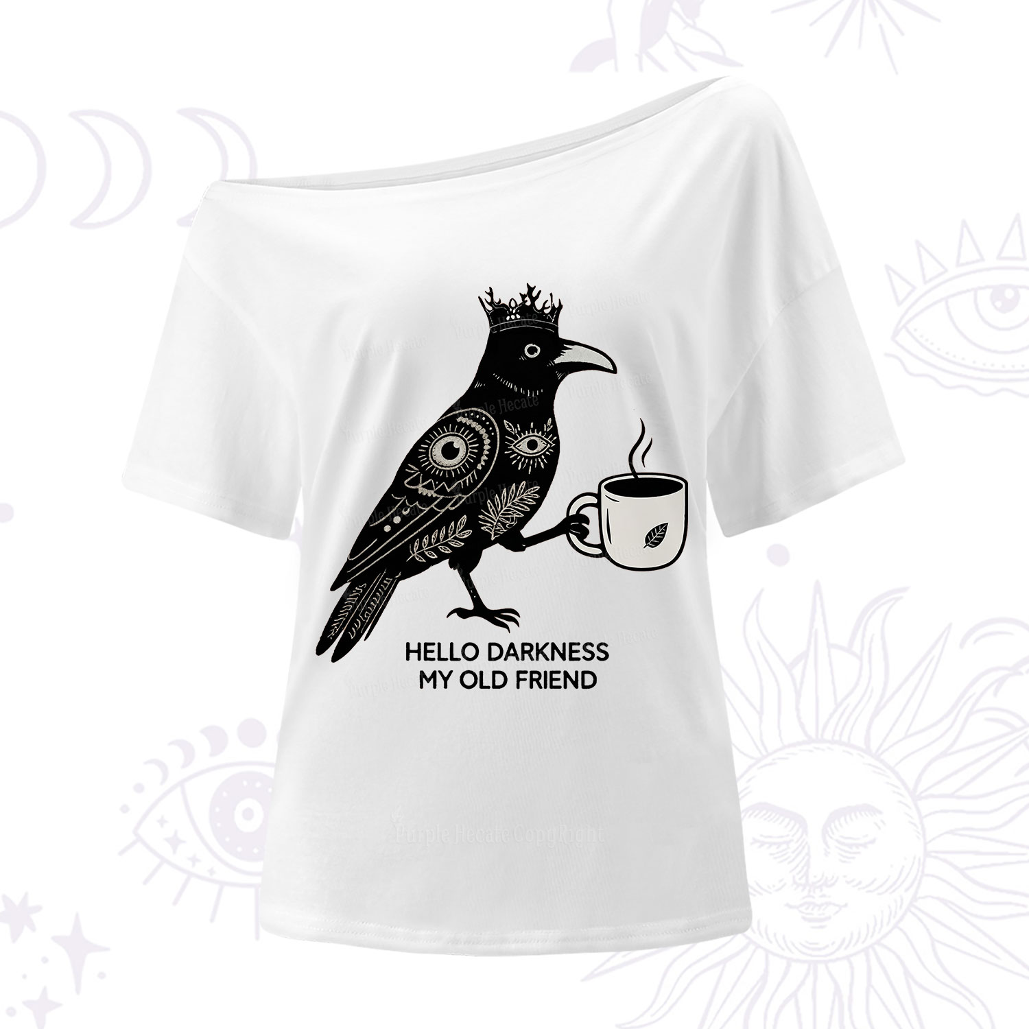 Purplehecate Hello Darkness My Old Friend One Shoulder T-Shirt