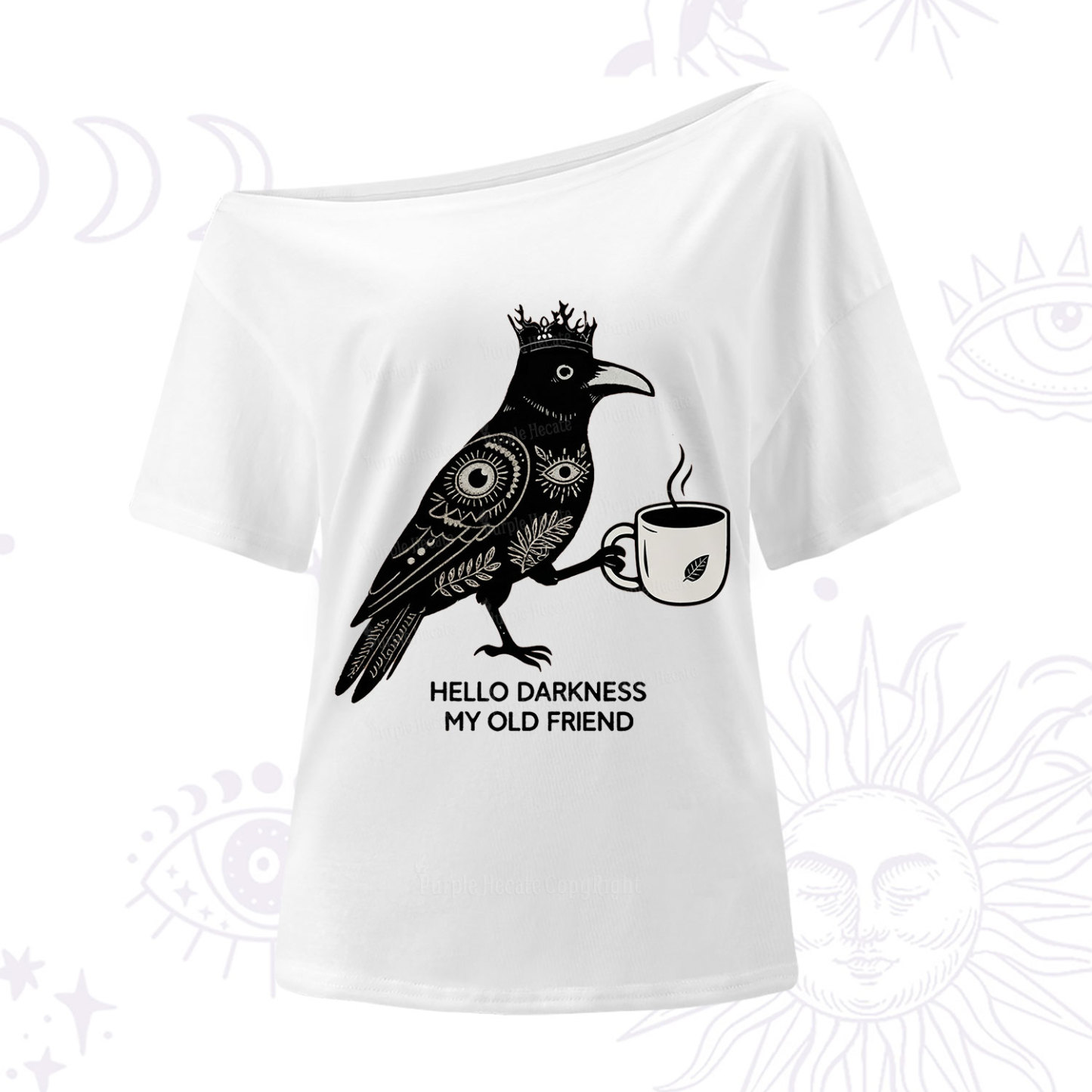 Purplehecate Hello Darkness My Old Friend One Shoulder T-Shirt