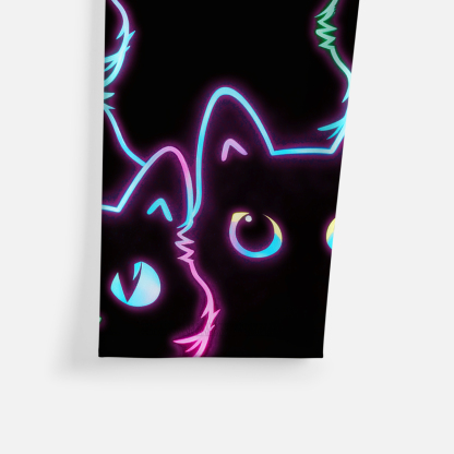 Purplehecate Neon Glow Stacked Cats Yoga Pants