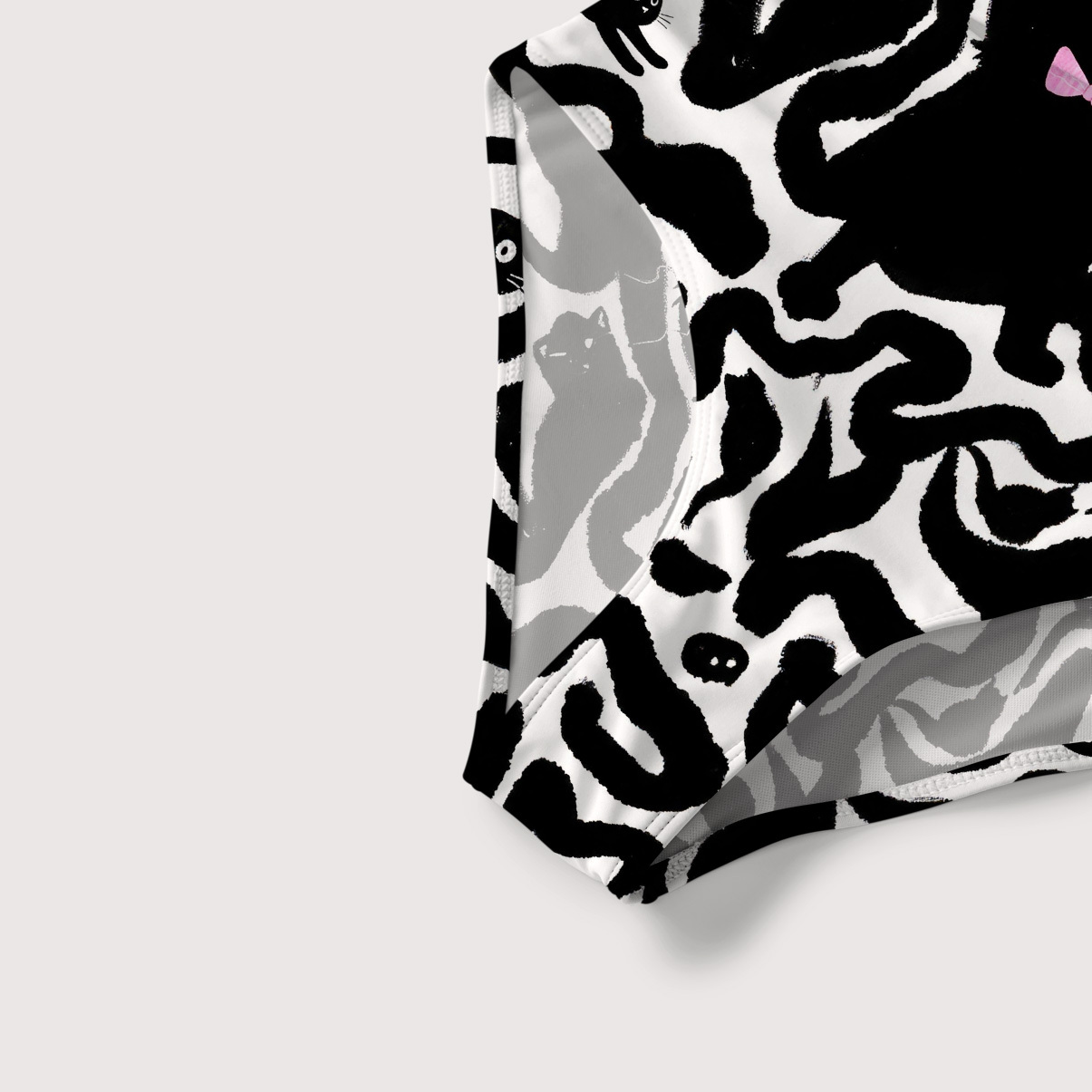 Purplehecate Black Cat Slim-Strap Swimsuit