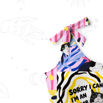 Purplehecate Sorry I Can't Go I'm an Indoor Cat One-Shoulder One-Piece Swimsuit