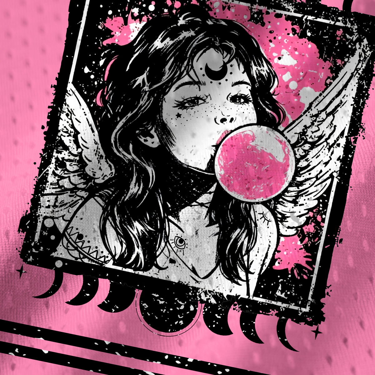 Purplehecate Grunge Angel with Bubblegum Mesh Jersey Tank Top