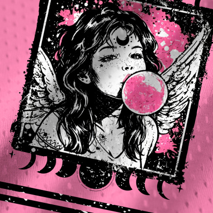 Purplehecate Grunge Angel with Bubblegum Mesh Jersey Tank Top