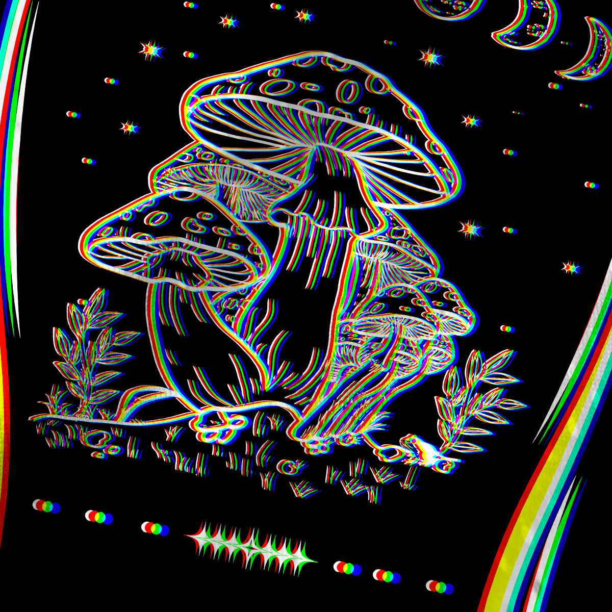 Purplehecate Mushroom and Moon Mesh Jersey Tank Top