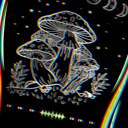 Purplehecate Mushroom and Moon Mesh Jersey Tank Top