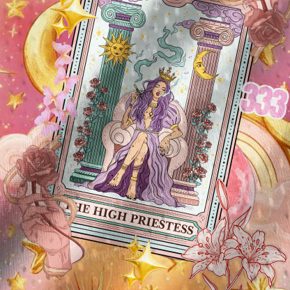 Purplehecate The High Priestess Tarot Card Mesh Jersey Tank Top