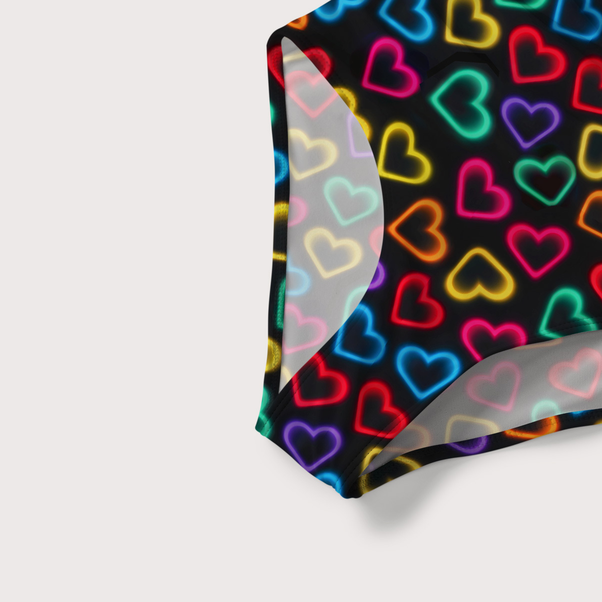 Purplehecate Neon Heart Slim-Strap Swimsuit