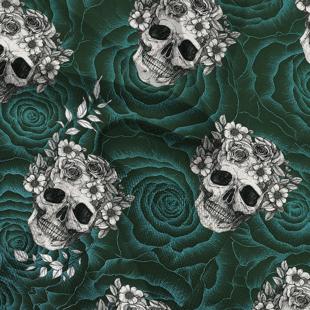 Purplehecate Rose Skull Mesh Cover Up Dress