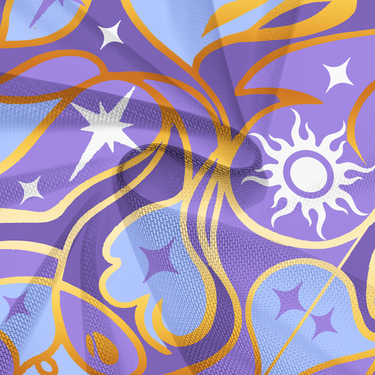 Purplehecate Divination Night Print Mesh Cover Up Dress