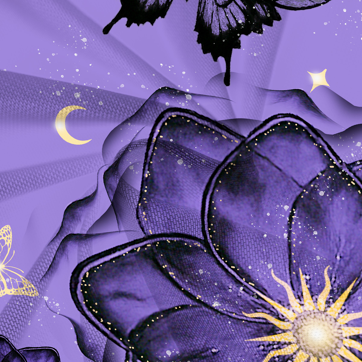 Purplehecate Moonlit Petals and Wings Mesh Cover Up Dress