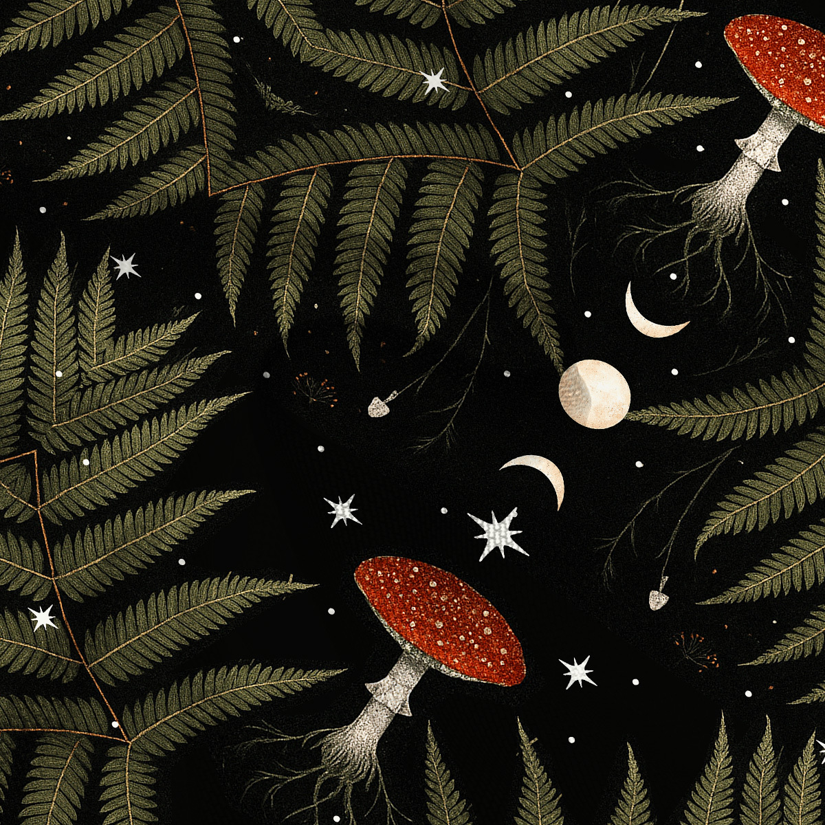 Purplehecate Moonlit Mushroom Gown Mesh Cover Up Dress