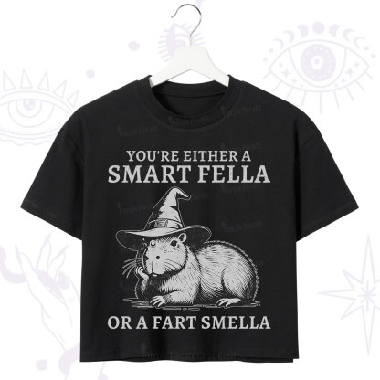 Purplehecate You're Either A Smart Fella or a Smart Fella Crop T-Shirt