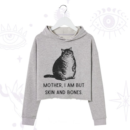 Purplehecate Cat Mother I Am But Skin And Bones Crop Hoodie
