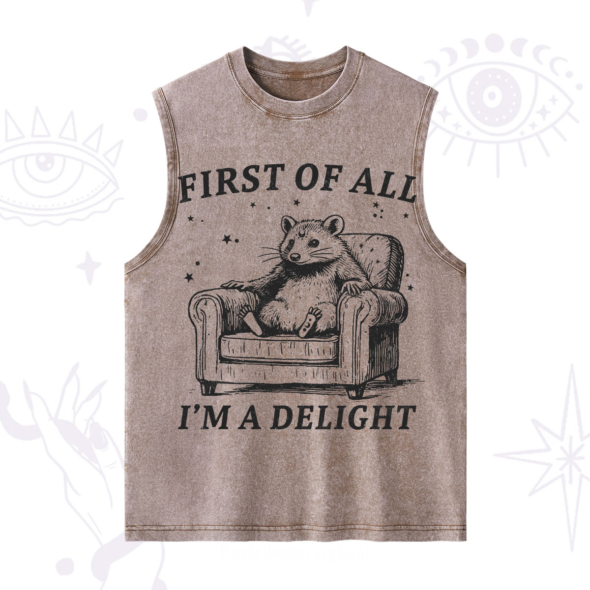 Purplehecate First Of All I'm A Delight Opossum Washed Tank