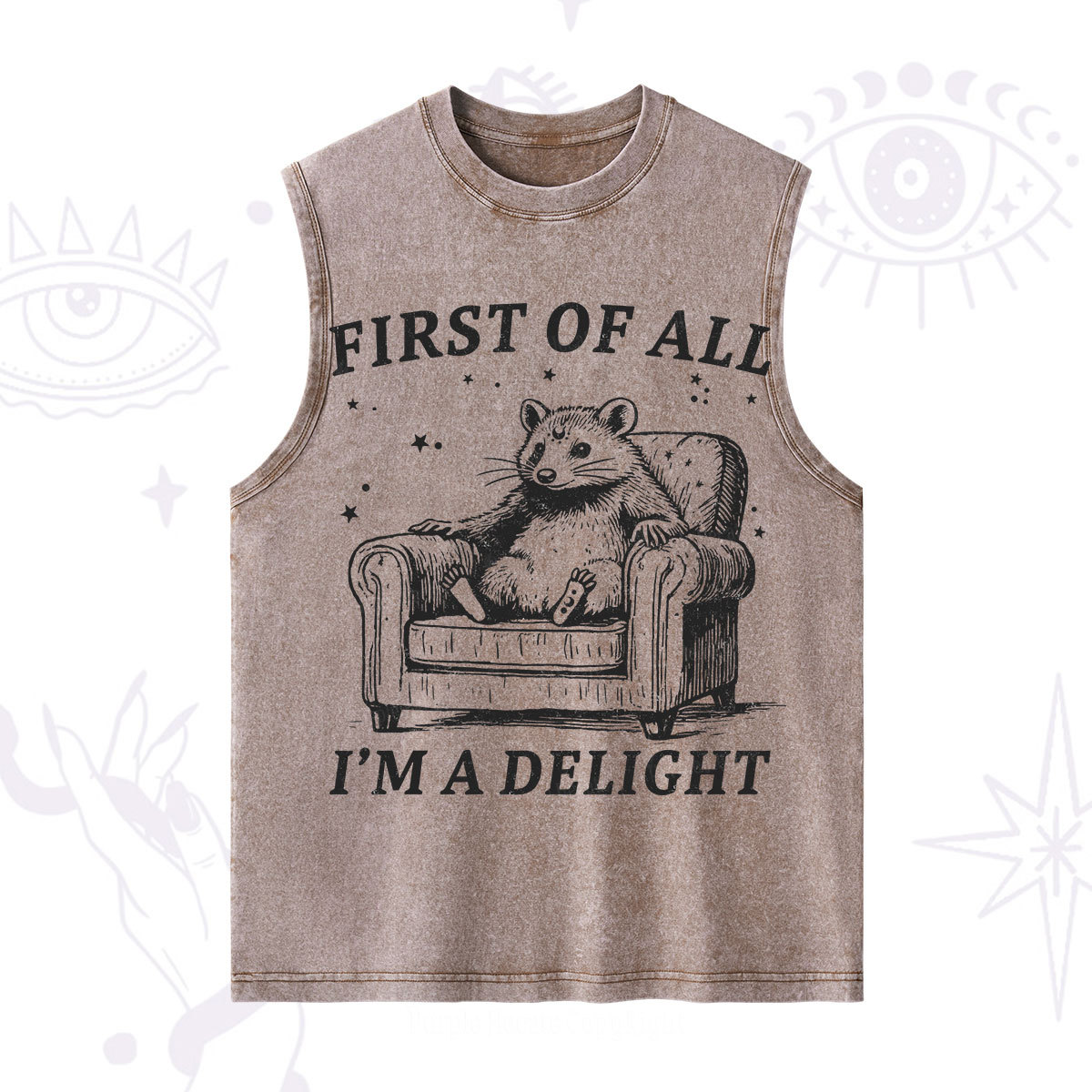 Purplehecate First Of All I'm A Delight Opossum Washed Tank