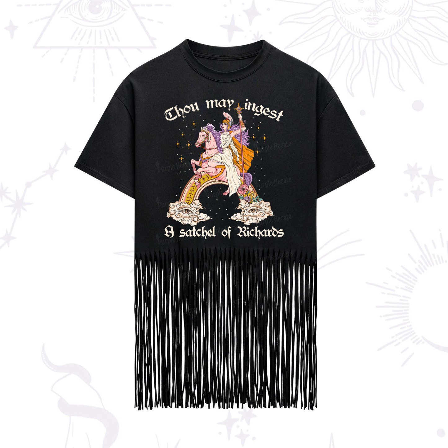 Purplehecate Thou may ingest a satchel of Richards Fringe Hem T-Shirt