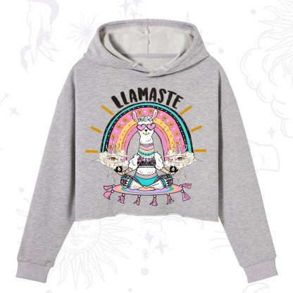 Purplehecate Llama Meditating Crop Hoodie