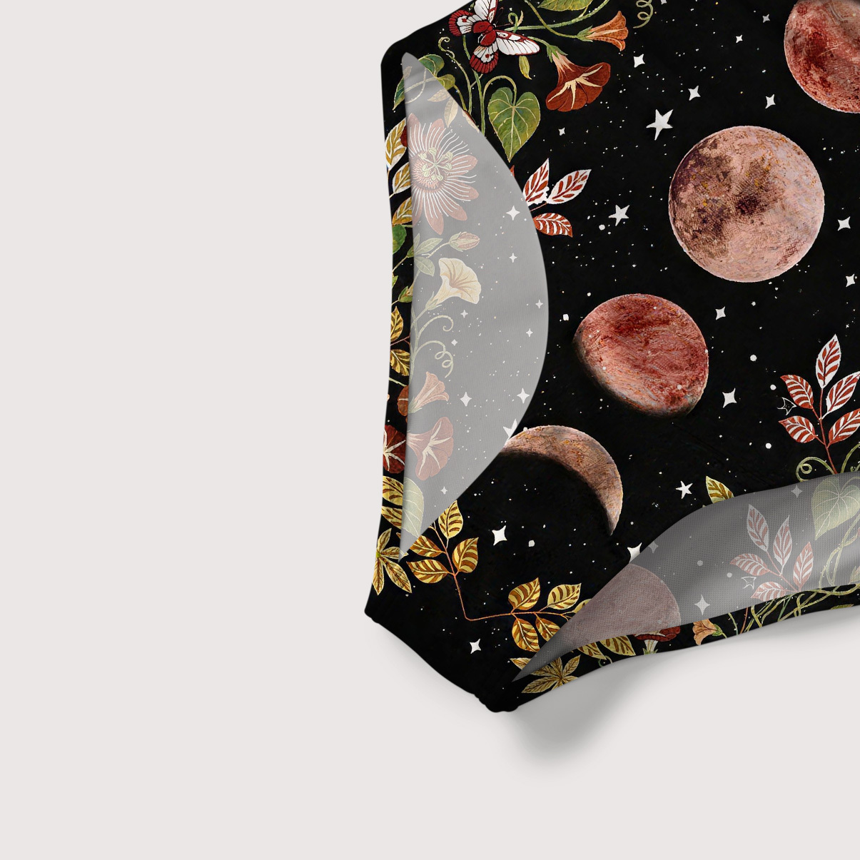 Purplehecate Moon Phase Floral Slim-Strap Swimsuit