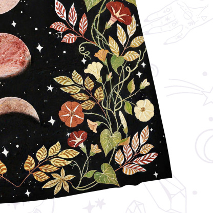 Purplehecate Moon Phase Floral Mesh Maxi Tank Beach Dress