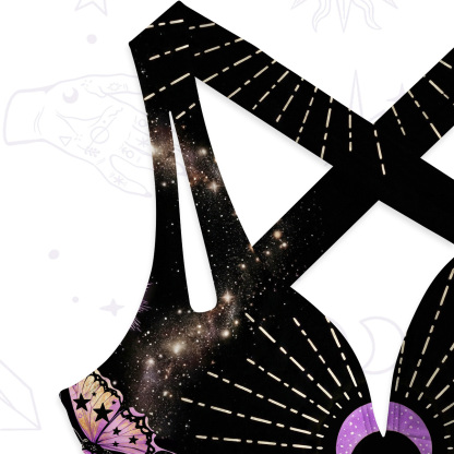 Purplehecate Starry Night Moth & Butterfly One-Piece Swimsuit