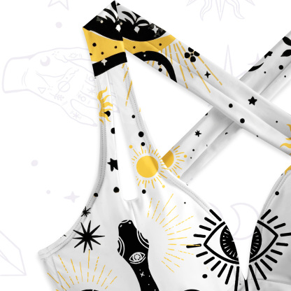 Purplehecate Divine Serpent Under the Moon One-Piece Swimsuit