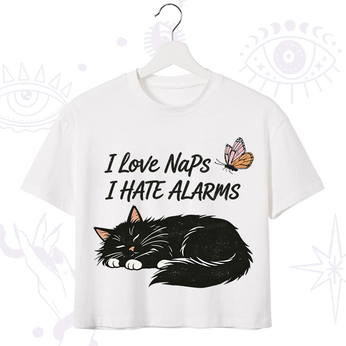 Purplehecate I Love Naps I Hate Alarms Crop T-Shirt