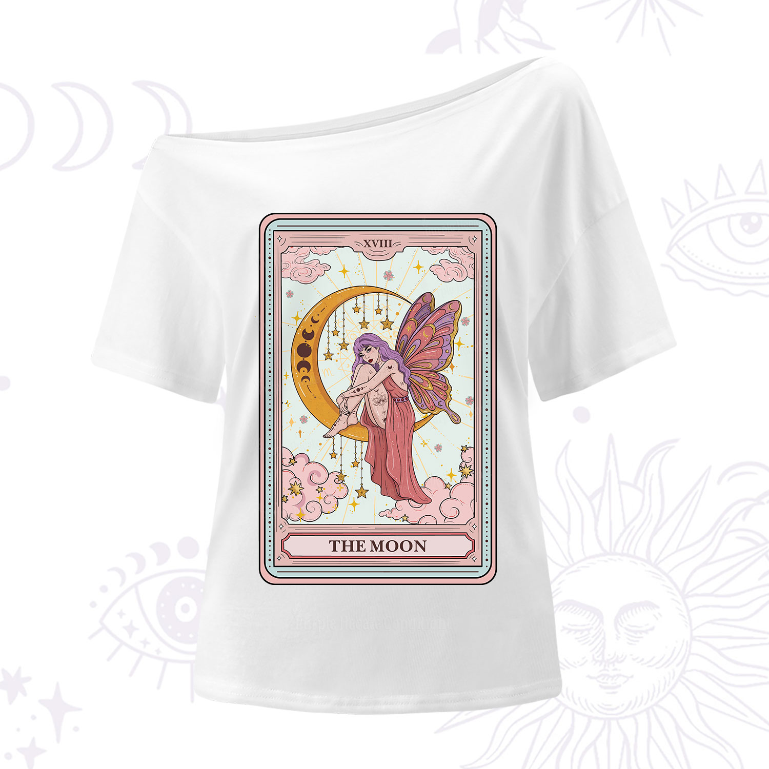 Purplehecate The Moon Tarot One Shoulder T-Shirt