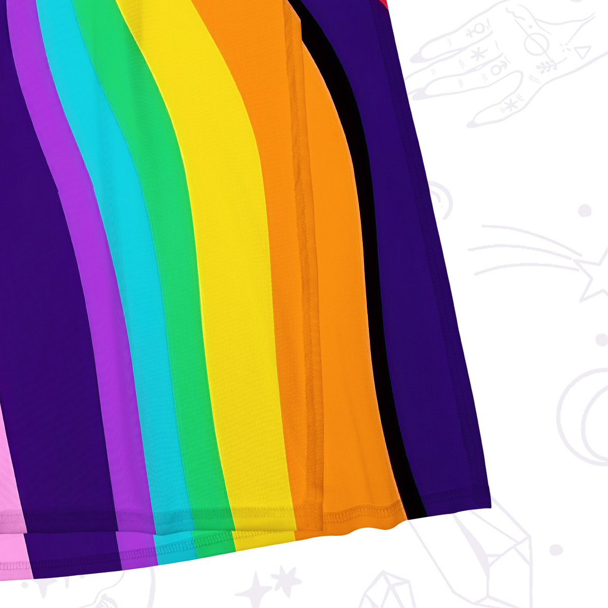 Purplehecate Trippy Rainbow Heart Eye Mesh Maxi Tank Beach Dress