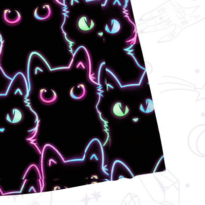 Purplehecate Neon Glow Stacked Cats Mesh Maxi Tank Beach Dress