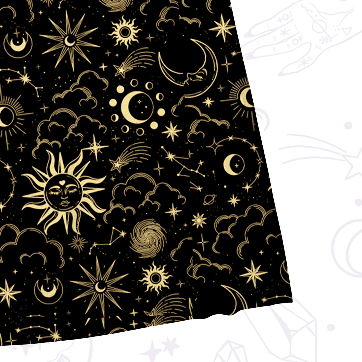 Purplehecate Mysterious Star & Moon Mesh Maxi Tank Beach Dress