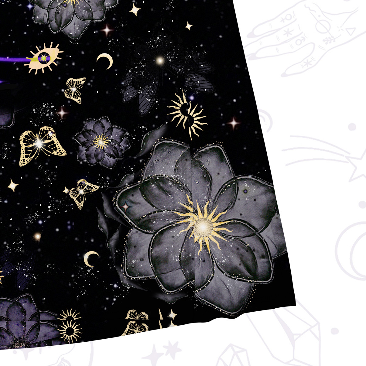 Purplehecate Starlit Cats & Butterflies Mesh Maxi Tank Beach Dress