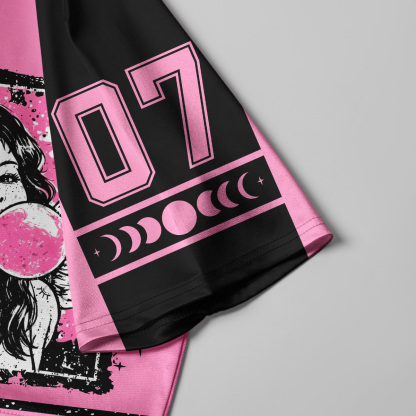 Purplehecate Grunge Angel with Bubblegum Crop Jersey Top