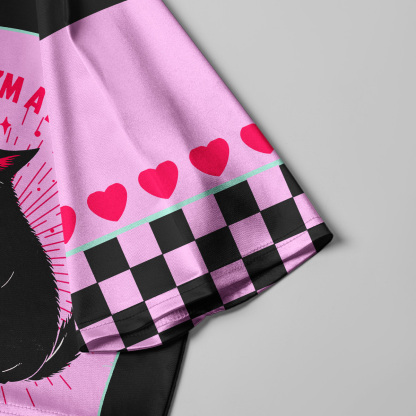 Purplehecate First Of All I'm A Delight Cat Crop Jersey Top