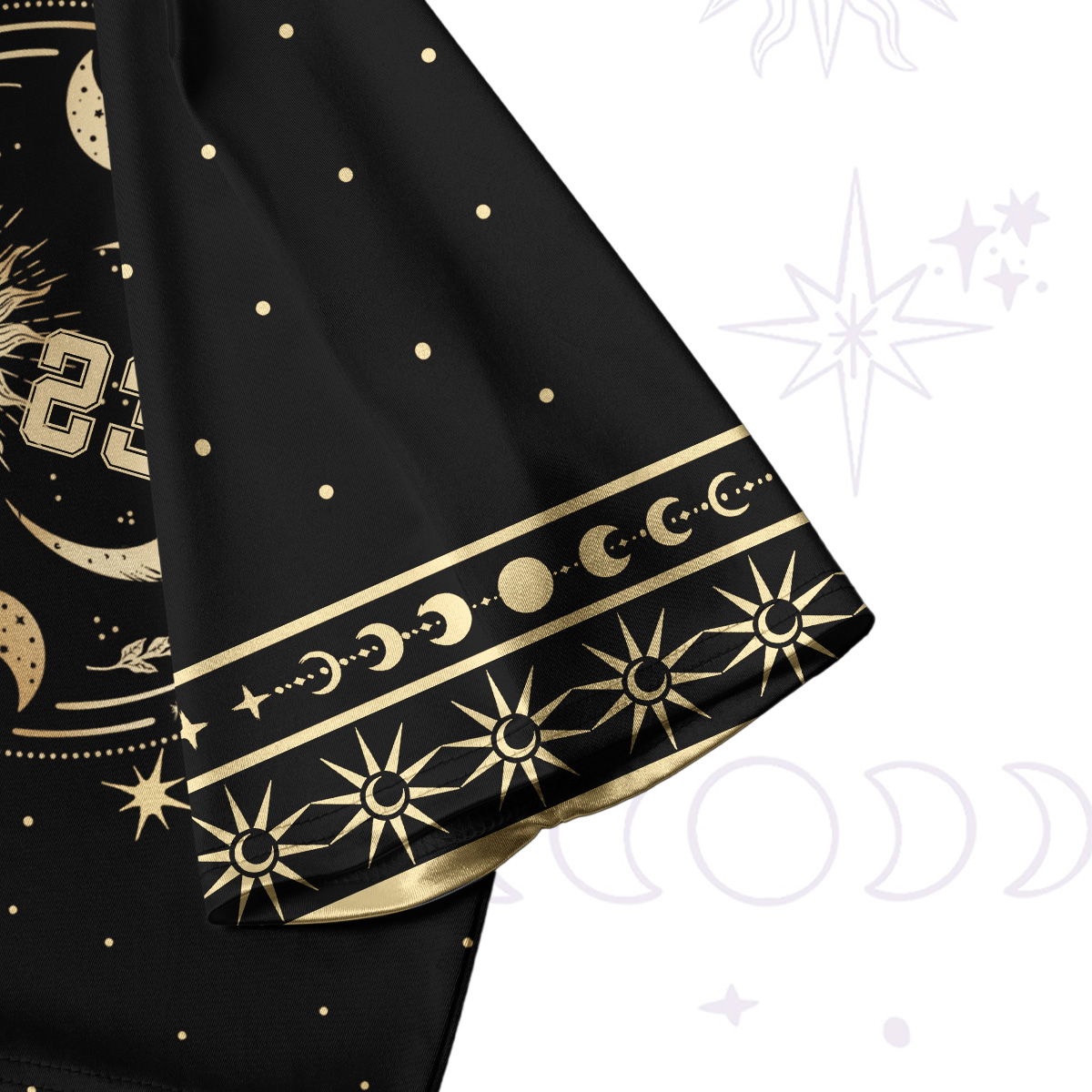 Purplehecate Celestial Sun and Moon Crop Jersey Top