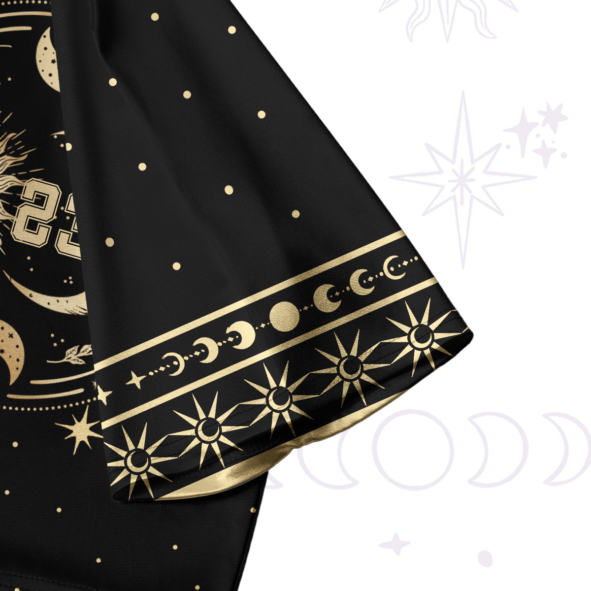 Purplehecate Celestial Sun and Moon Crop Jersey Top