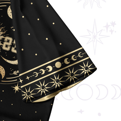 Purplehecate Celestial Sun and Moon Crop Jersey Top